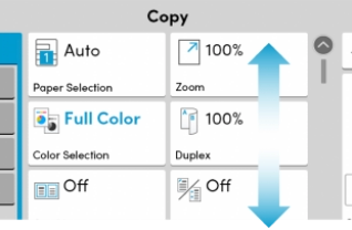 Kyocera MFP Graphical User interface - Copy Options