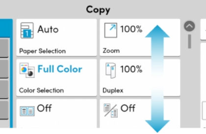 Kyocera MFP Graphical User interface - Copy Options