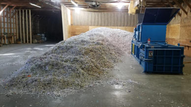 Cebtral Business Sytems Secure Shredding Baling Facility in Jamestown ND.